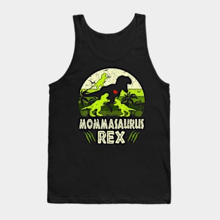 Momma Dinosaur T Rex Mommasaurus 3 Kids Matching Family Tank Top